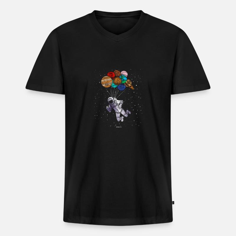 Astronaut Space Shuttle Geschenk - Männer Premium Bio T-Shirt mit V-Ausschnitt - Schwarz