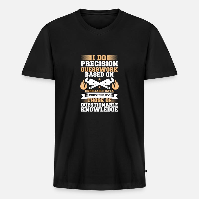 Pipefitters precision - Männer Premium Bio T-Shirt mit V-Ausschnitt - Schwarz