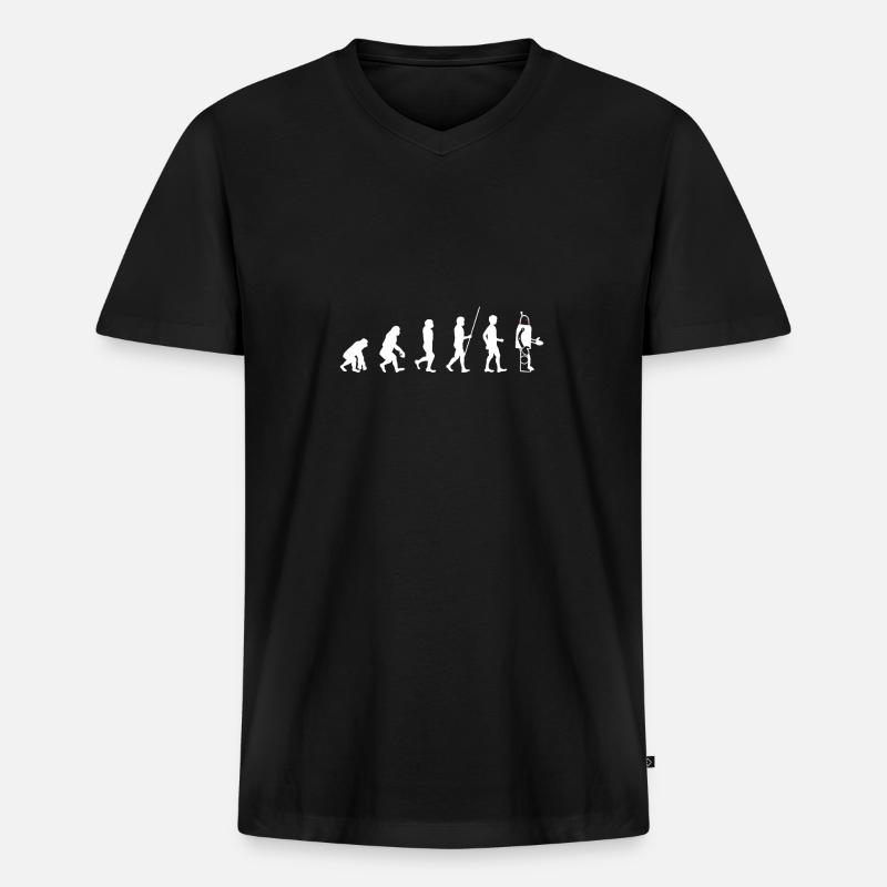 Evolution - Robot - Blanc - T-shirt encolure en V Premium bio Homme - noir
