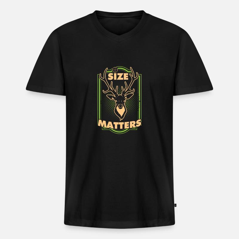 Size Matter - Männer Premium Bio T-Shirt mit V-Ausschnitt - Schwarz