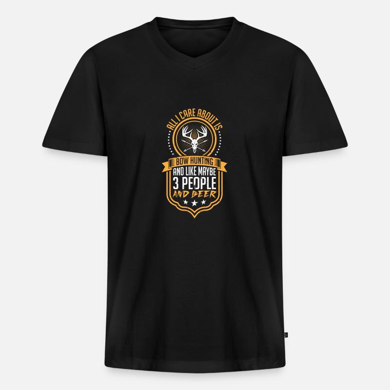 Bow hunting - Männer Premium Bio T-Shirt mit V-Ausschnitt - Schwarz