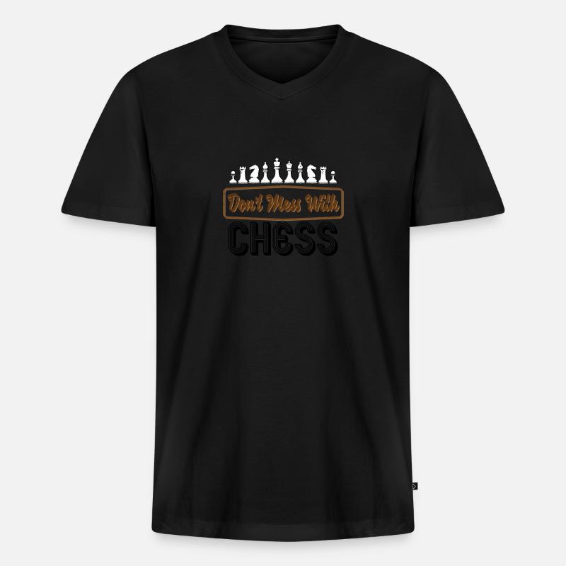 schach - Männer Premium Bio T-Shirt mit V-Ausschnitt - Schwarz