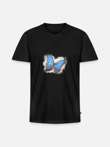 Papillon - Papillon - T-shirt encolure en V Premium bio Homme - noir
