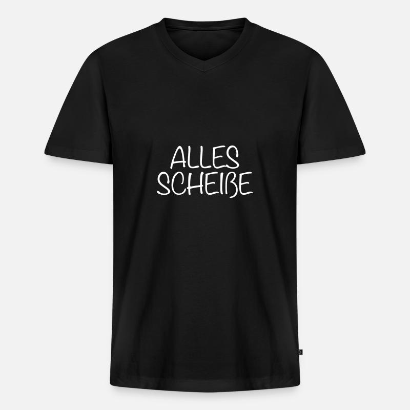 Alles Scheiße - Männer Premium Bio T-Shirt mit V-Ausschnitt - Schwarz