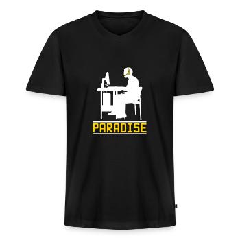 Gamer Gaming Clan Zocken Zocker - Männer Premium Bio T-Shirt mit V-Ausschnitt - Schwarz - Vorne - Nico (187cm)