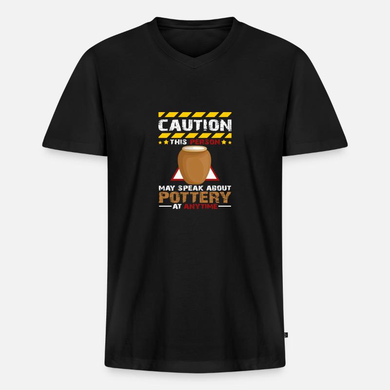 Töpfer - Männer Premium Bio T-Shirt mit V-Ausschnitt - Schwarz