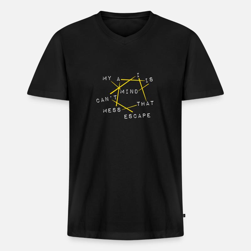 Verstand - Männer Premium Bio T-Shirt mit V-Ausschnitt - Schwarz