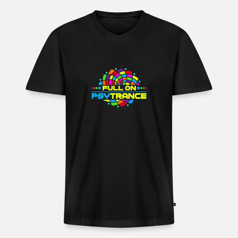Psytrance - Männer Premium Bio T-Shirt mit V-Ausschnitt - Schwarz
