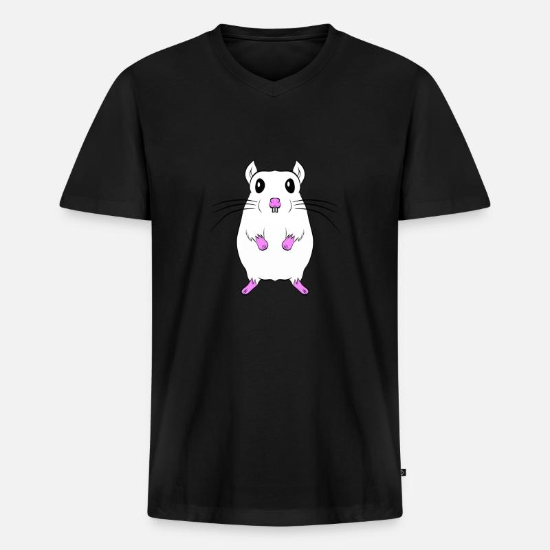 Maus - Männer Premium Bio T-Shirt mit V-Ausschnitt - Schwarz
