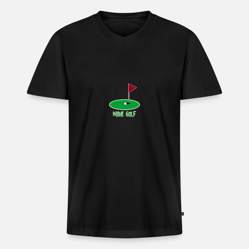 Minigolf - Männer Premium Bio T-Shirt mit V-Ausschnitt - Schwarz