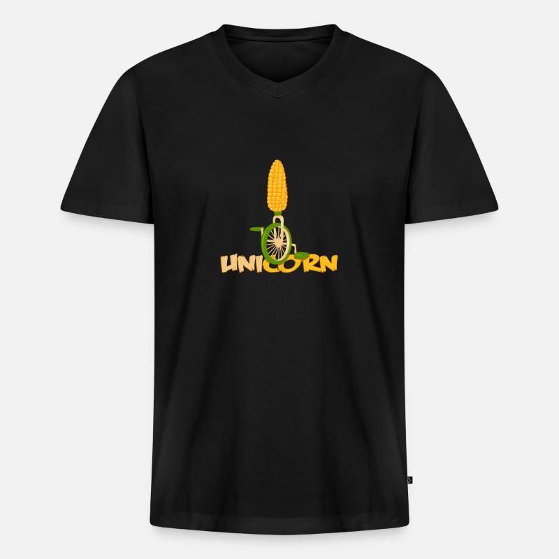 Einrad - Männer Premium Bio T-Shirt mit V-Ausschnitt - Schwarz