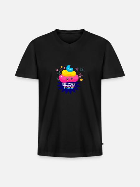 unicorn - Men's Premium Organic T-shirt with V-neck - black