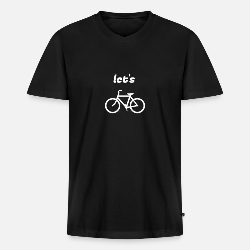 Fahrrad - Männer Premium Bio T-Shirt mit V-Ausschnitt - Schwarz