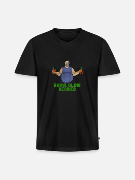 Gemüse Verkäufer - Männer Premium Bio T-Shirt mit V-Ausschnitt - Schwarz