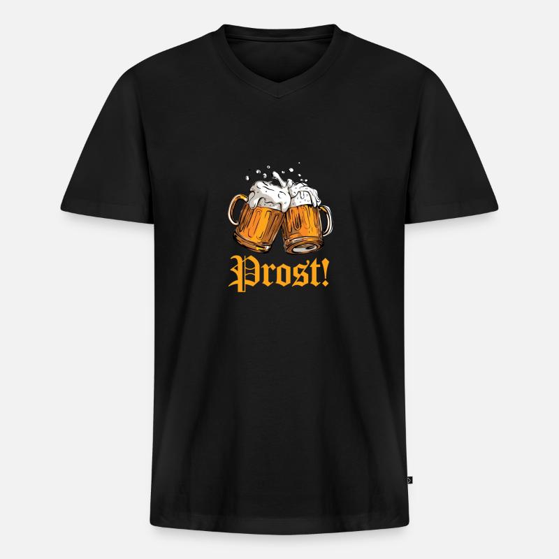Prost - Männer Premium Bio T-Shirt mit V-Ausschnitt - Schwarz