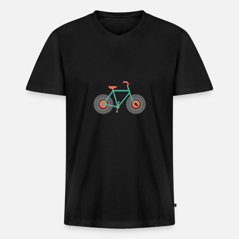 Riding Vinyl v2 - Männer Premium Bio T-Shirt mit V-Ausschnitt - Schwarz