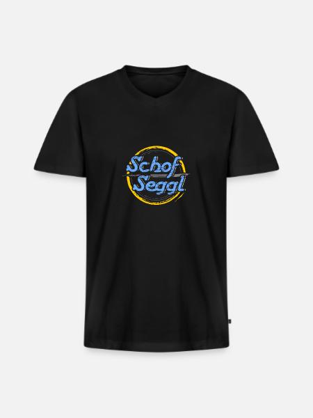 Schof Seggl - Männer Premium Bio T-Shirt mit V-Ausschnitt - Schwarz