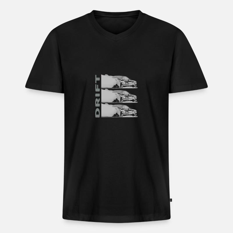 DRIFT dunkel - Männer Premium Bio T-Shirt mit V-Ausschnitt - Schwarz