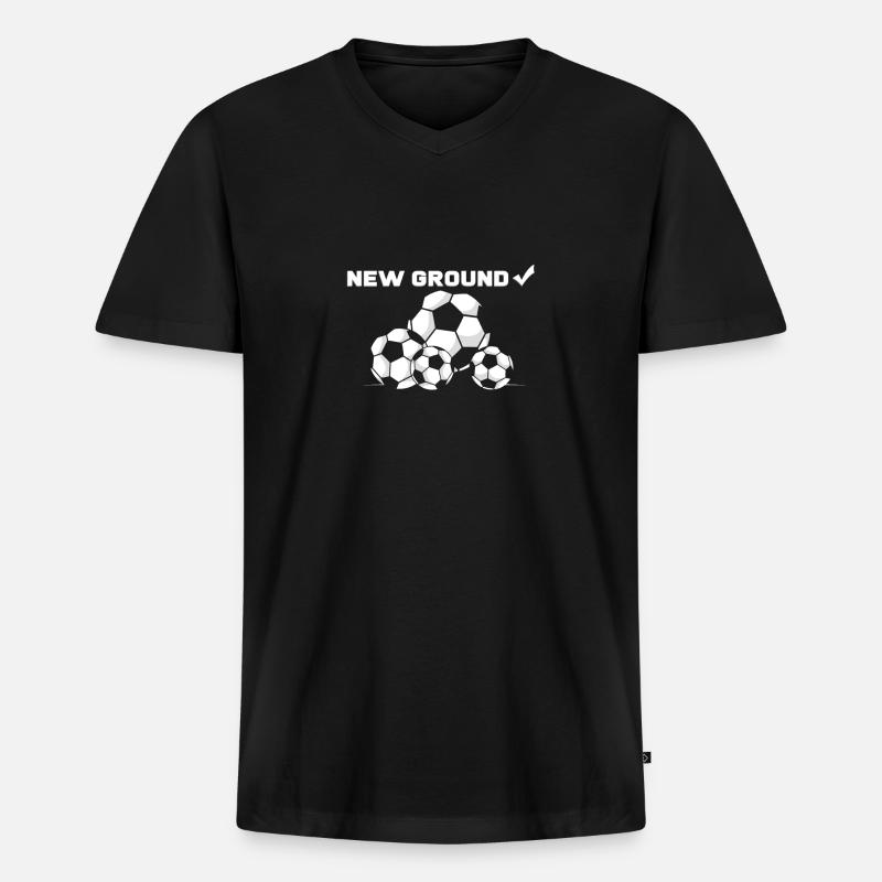 Groundhopping - Männer Premium Bio T-Shirt mit V-Ausschnitt - Schwarz