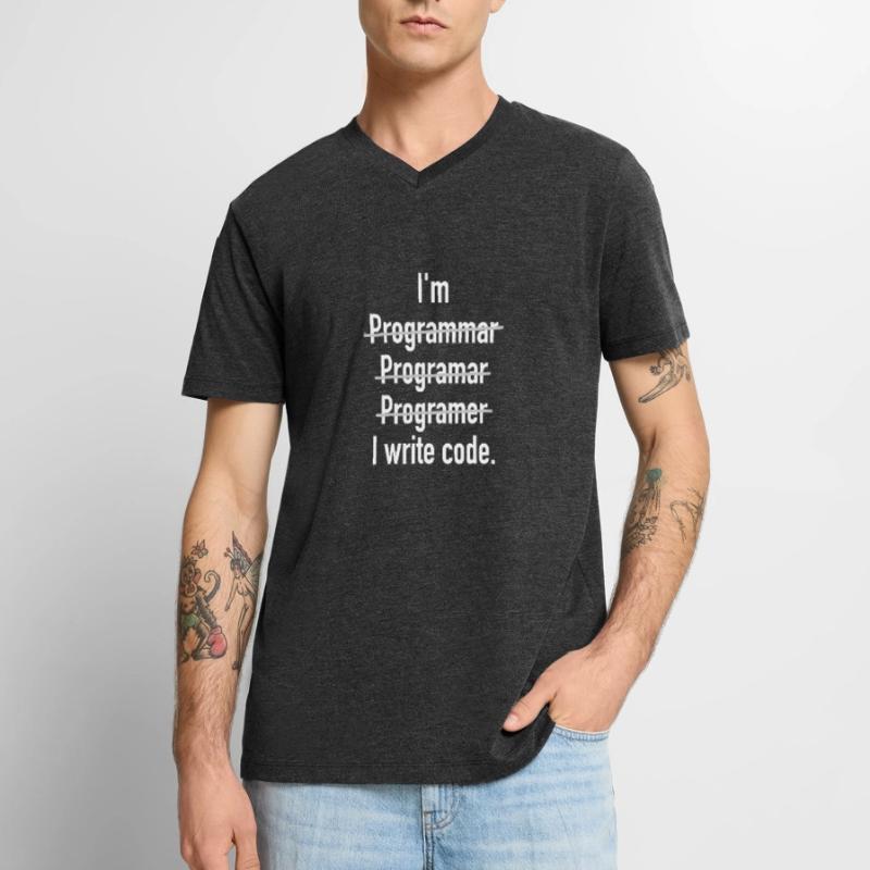 I'm Programmer - I Write Code Männer Premium Bio T-Shirt mit V-Ausschnitt