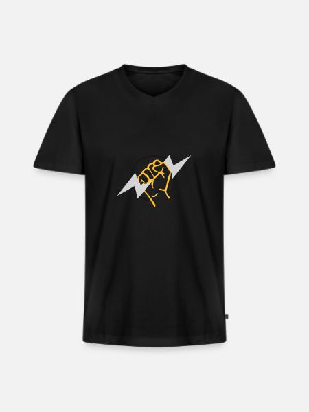 Elektriker Hochspannung! Geschenk Idee - Männer Premium Bio T-Shirt mit V-Ausschnitt - Schwarz