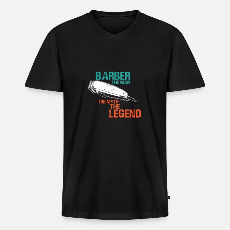 Frisur - Männer Premium Bio T-Shirt mit V-Ausschnitt - Schwarz