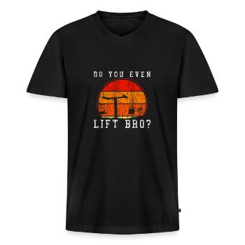 Est-ce que vous soulevez même Bro? - Cadeau de snowboard de ski - T-shirt encolure en V Premium bio Homme - noir - Devant - Nico (187cm)