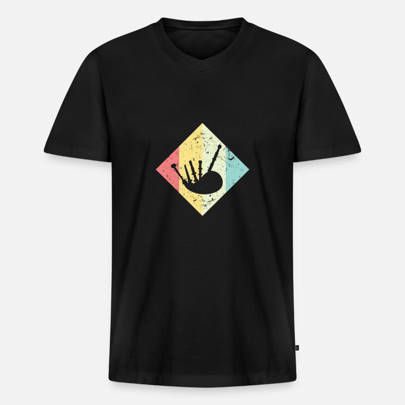 Dudelsack - Männer Premium Bio T-Shirt mit V-Ausschnitt - Schwarz