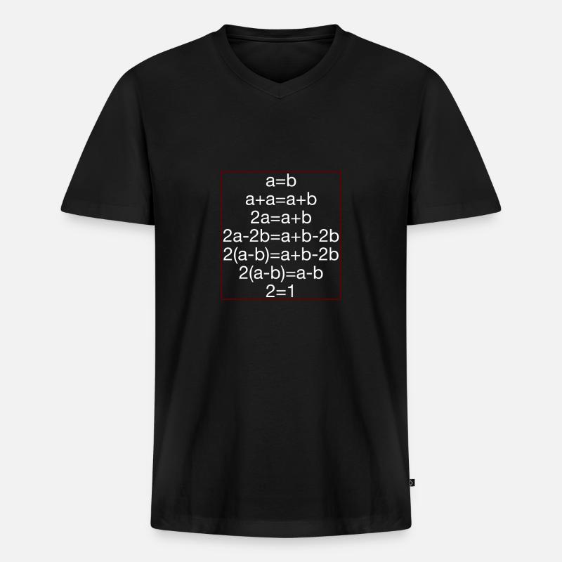MATHEMATIKER - Männer Premium Bio T-Shirt mit V-Ausschnitt - Schwarz