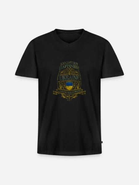 Ukraine - Männer Premium Bio T-Shirt mit V-Ausschnitt - Schwarz