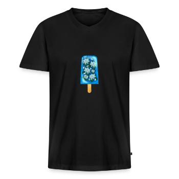 Lecker Jasmineeis - Männer Premium Bio T-Shirt mit V-Ausschnitt - Schwarz - Vorne - Nico (187cm)