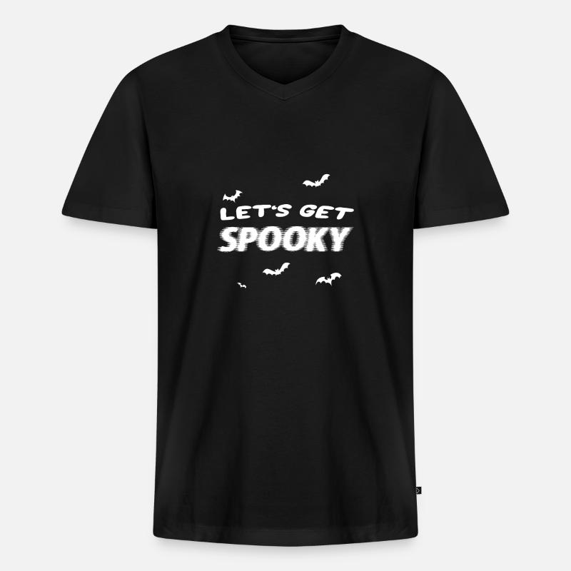 Halloween Spooky - Männer Premium Bio T-Shirt mit V-Ausschnitt - Schwarz