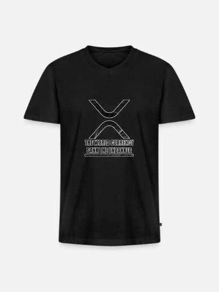 XRP World Currency - Männer Premium Bio T-Shirt mit V-Ausschnitt - Schwarz