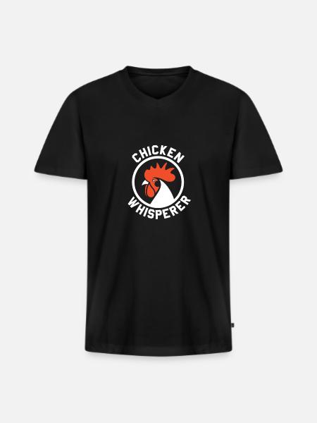 The Chicken Whisperer - Men's Premium Organic T-shirt with V-neck - black