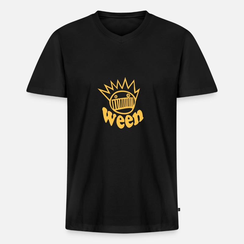 ween shirt - Männer Premium Bio T-Shirt mit V-Ausschnitt - Schwarz