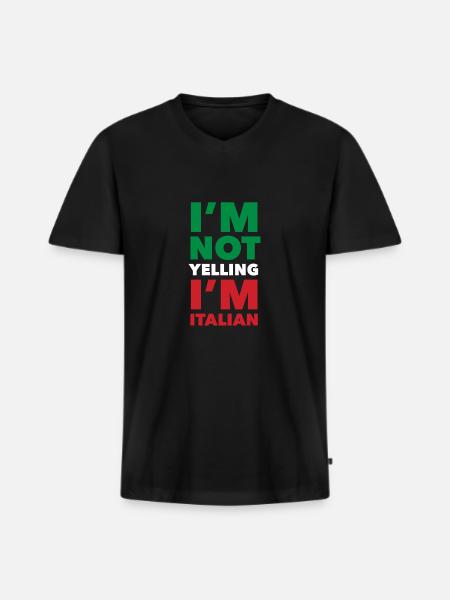 Funny Italian Gift - Men's Premium Organic T-shirt with V-neck - black