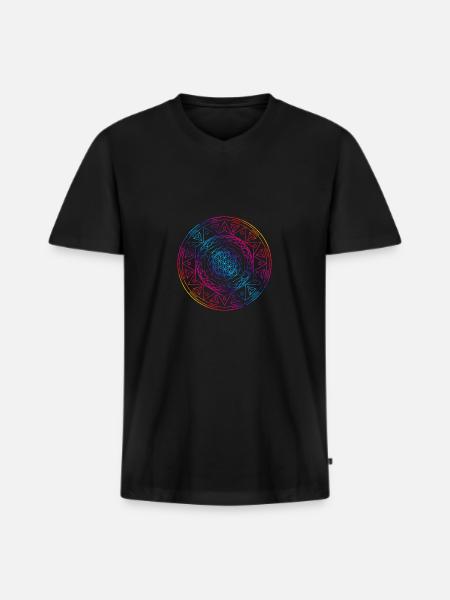 Sacred Geometry TetraFlower - Men's Premium Organic T-shirt with V-neck - black