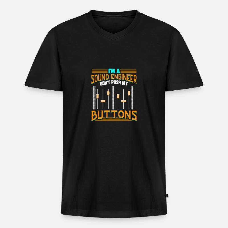 Tontechniker Mischpult Tontechnik Toningenieur - Männer Premium Bio T-Shirt mit V-Ausschnitt - Schwarz