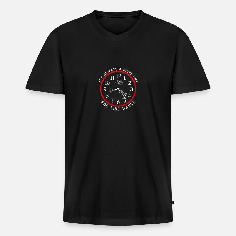 Linedance - Line Dancer Geschenk - Männer Premium Bio T-Shirt mit V-Ausschnitt - Schwarz