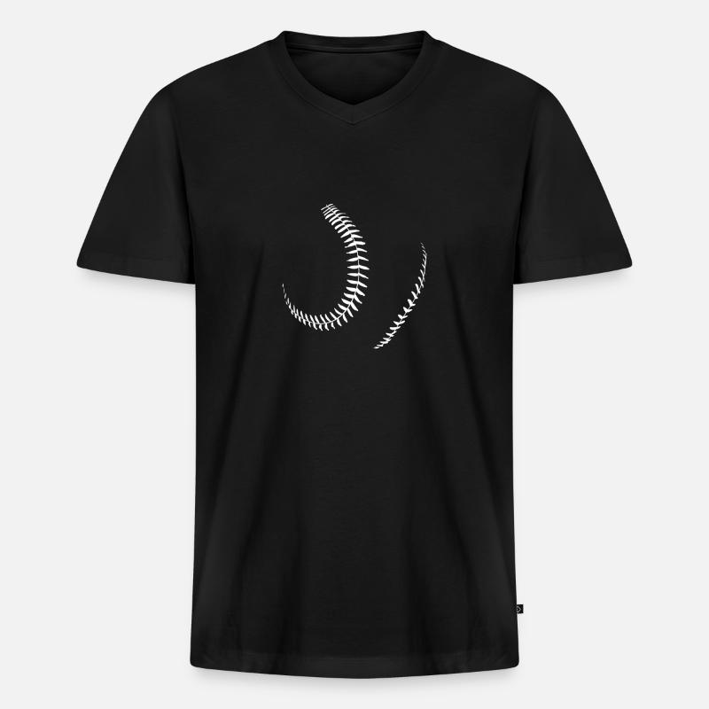 Baseball - Männer Premium Bio T-Shirt mit V-Ausschnitt - Schwarz