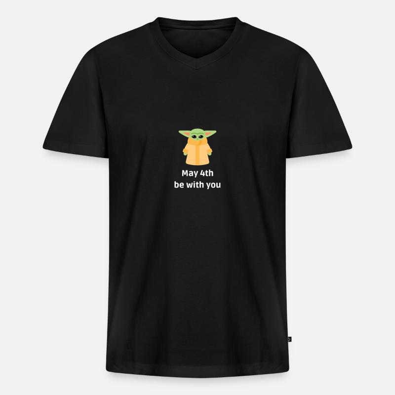 may 4th be with you - Männer Premium Bio T-Shirt mit V-Ausschnitt - Schwarz