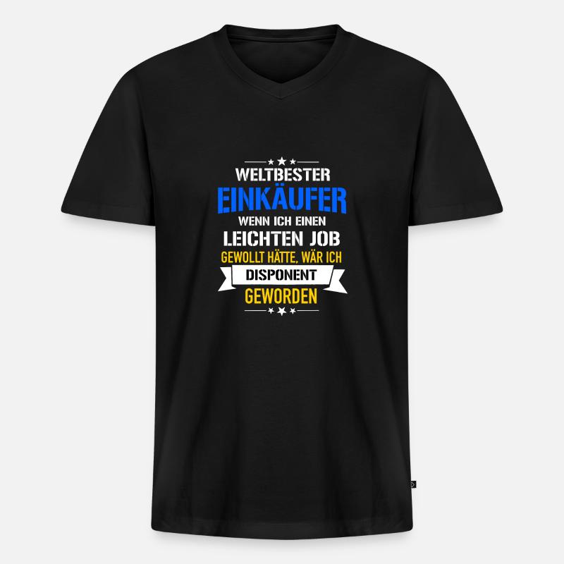 Lustiger Spruch Weltbester Einkäufer Disponent - Männer Premium Bio T-Shirt mit V-Ausschnitt - Schwarz