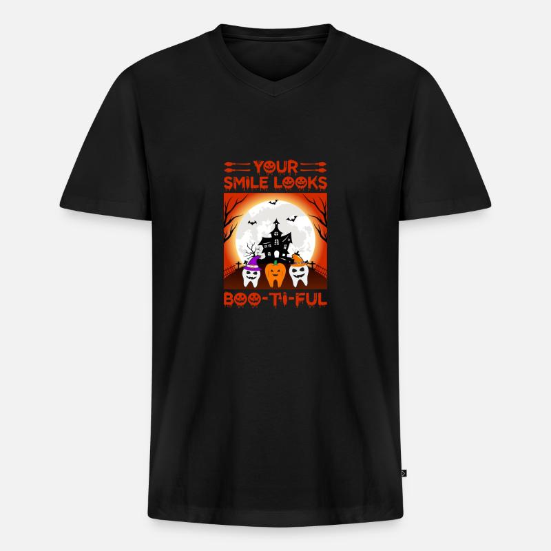 1 - Männer Premium Bio T-Shirt mit V-Ausschnitt - Schwarz