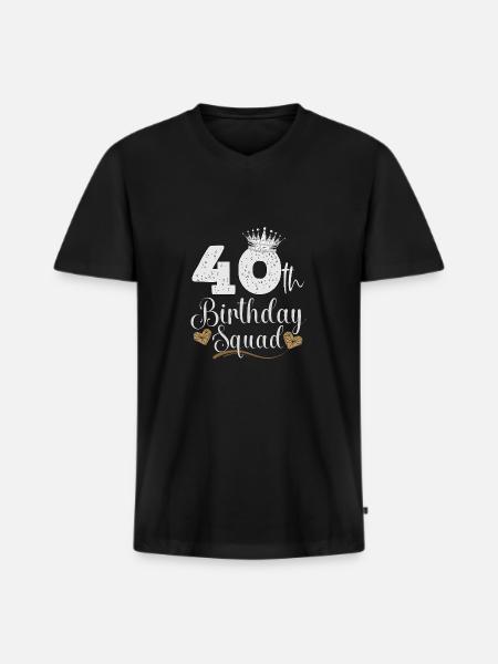 40 födelsedagstrupp 40: e fest bday fyrtio år gammal - Ekologisk premium-T-shirt med V-ringning herr - svart