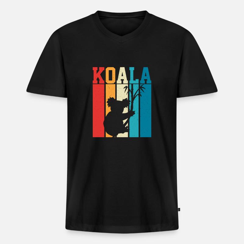 Koala Australischer Koalabär - Männer Premium Bio T-Shirt mit V-Ausschnitt - Schwarz