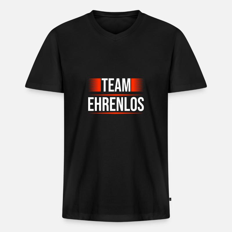 Team Ehrenlos - Männer Premium Bio T-Shirt mit V-Ausschnitt - Schwarz