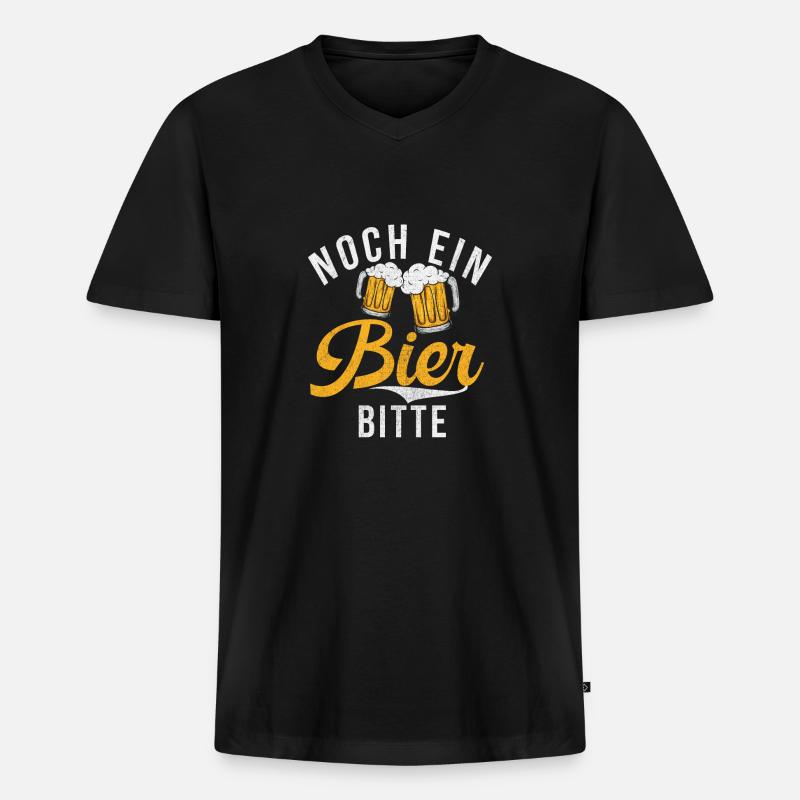 Noch ein Bier bitte - Design - Männer Premium Bio T-Shirt mit V-Ausschnitt - Schwarz
