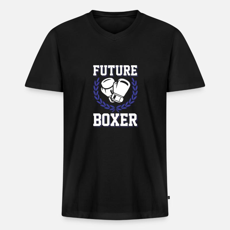 boxer future - Männer Premium Bio T-Shirt mit V-Ausschnitt - Schwarz