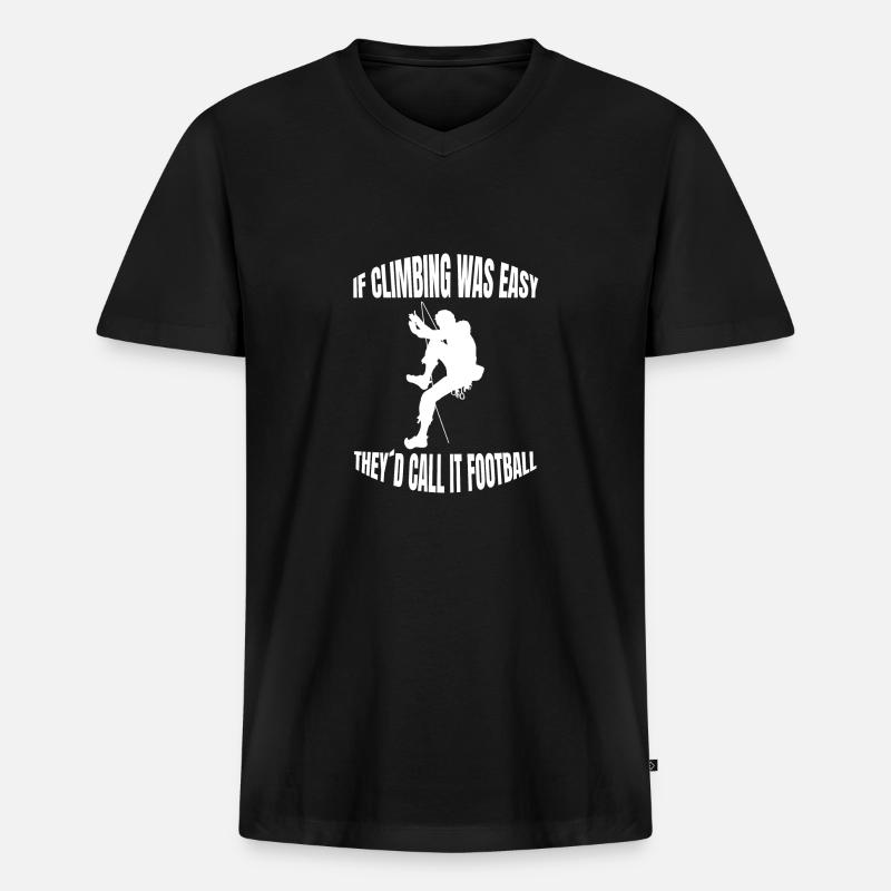 Kletterer Bergklettern Bergsteigen Berg Klettern - Männer Premium Bio T-Shirt mit V-Ausschnitt - Schwarz