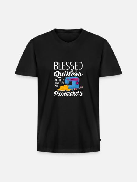 are the quilters - Men's Premium Organic T-shirt with V-neck - black